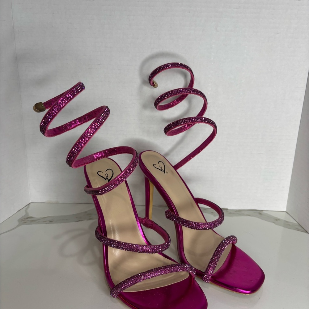 Elegant Pink Strappy Women's Heels